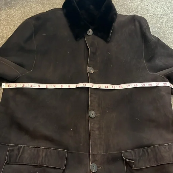 Vintage Cole Haan Country Brown Leather and Fur Coat Men’s Size Large - Picture 14 of 16